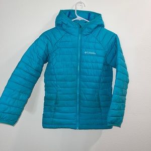 Kids Columbia Omni heat teal puffer jacket